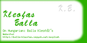 kleofas balla business card